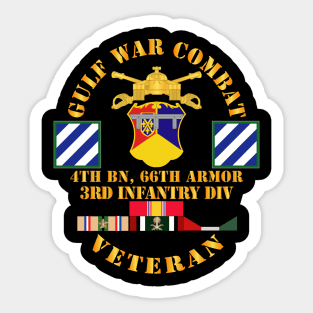 Gulf War Combat Armor Vet w 4th Bn 66th Armor - 3rd ID wo Map Sticker